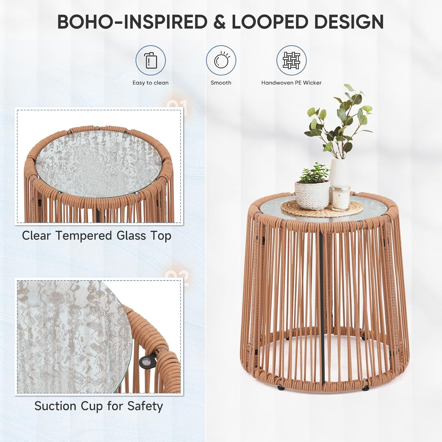 Outdoor Wicker Patio Conversation Set