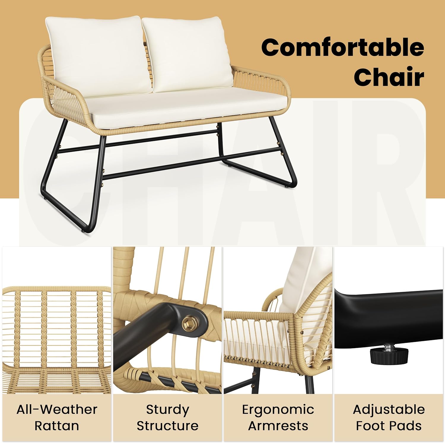 4 Piece Patio Furniture Set