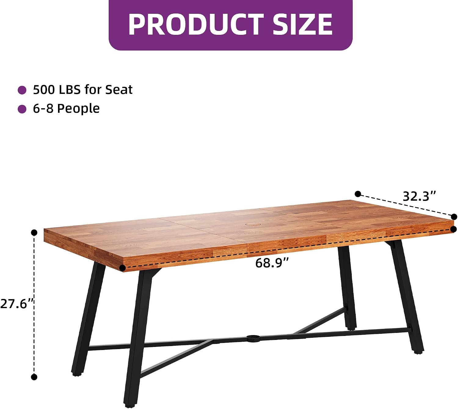 Acacia Wood Outdoor Dining Table
