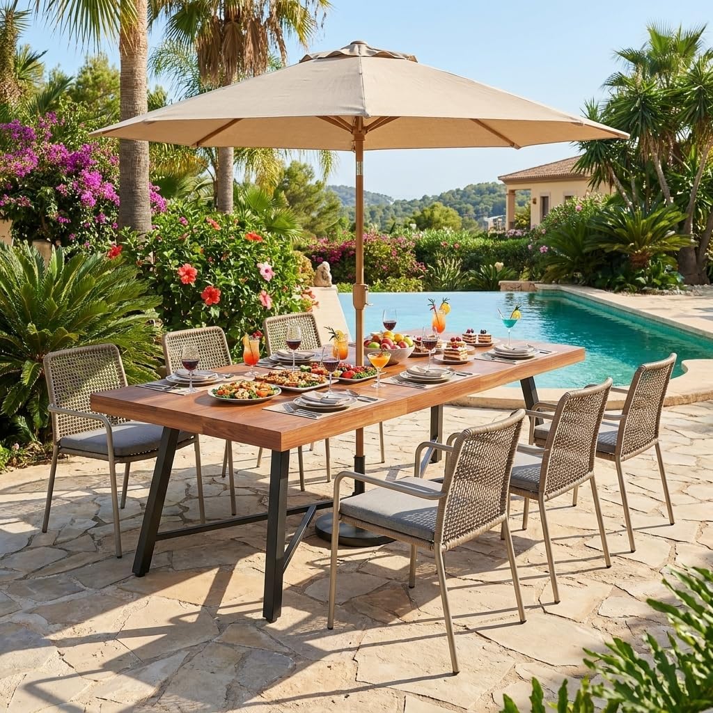 Acacia Wood Outdoor Dining Table