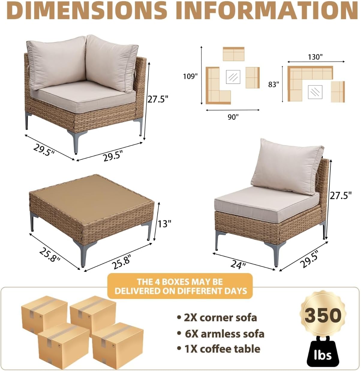 9-Piece Outdoor Patio Furniture Set