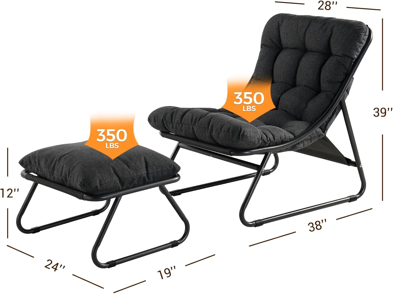 Outdoor Lounge Chair with Ottoman