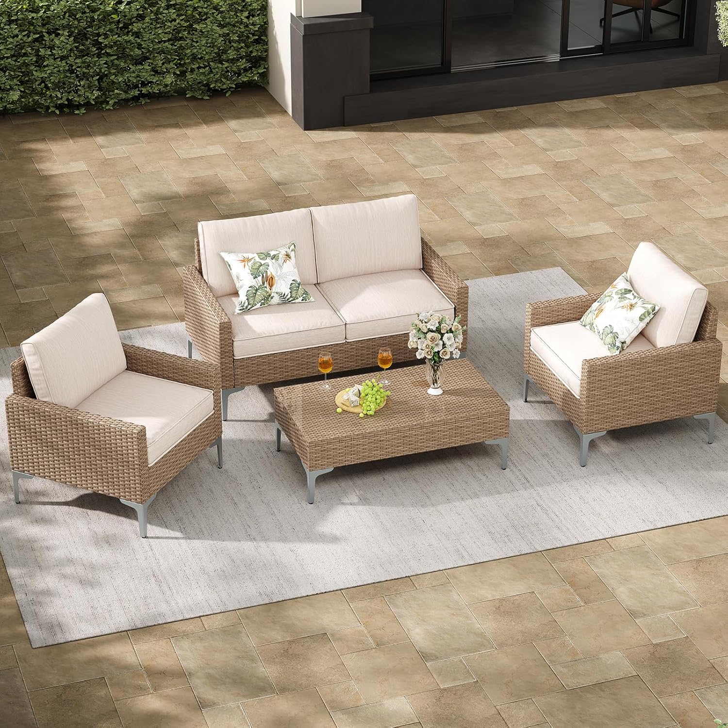 4-Piece Outdoor Sectional Sofa Set