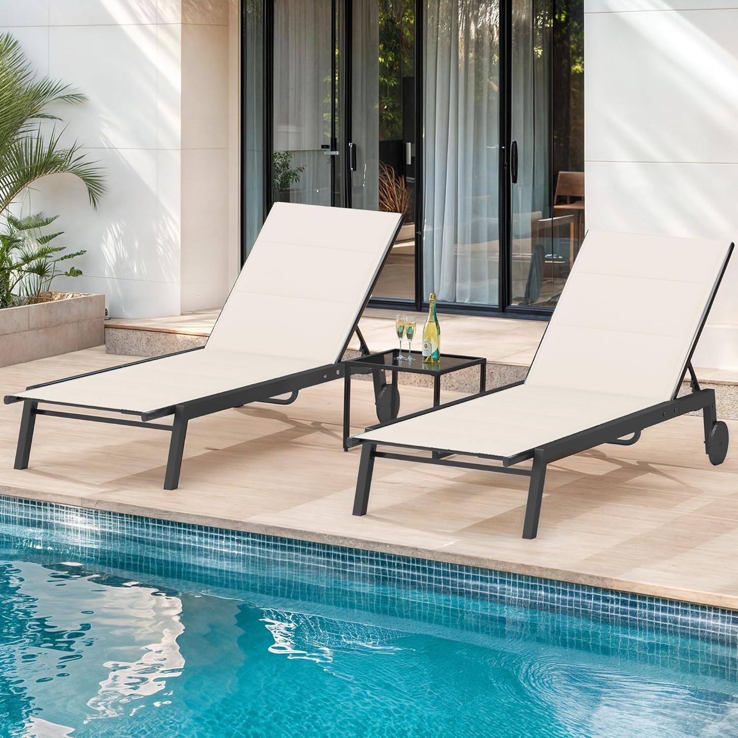 2 Patio Chaise Lounge Chairs