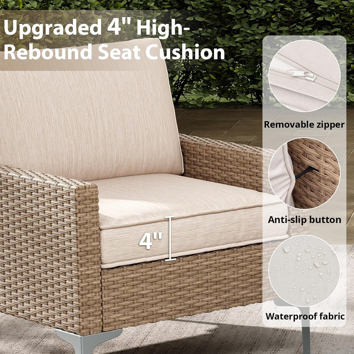 4-Piece Outdoor Sectional Sofa Set