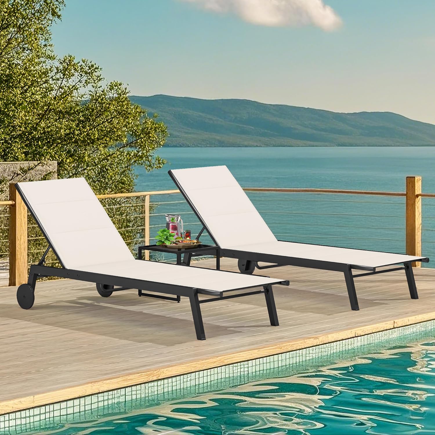 2 Patio Chaise Lounge Chairs