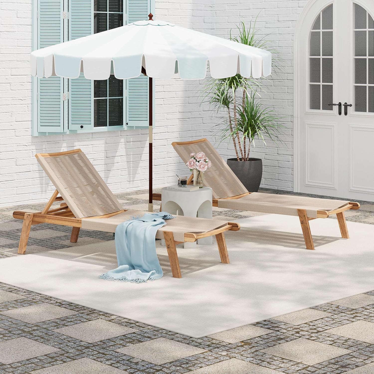 Set of 2 Outdoor Patio Lounges 