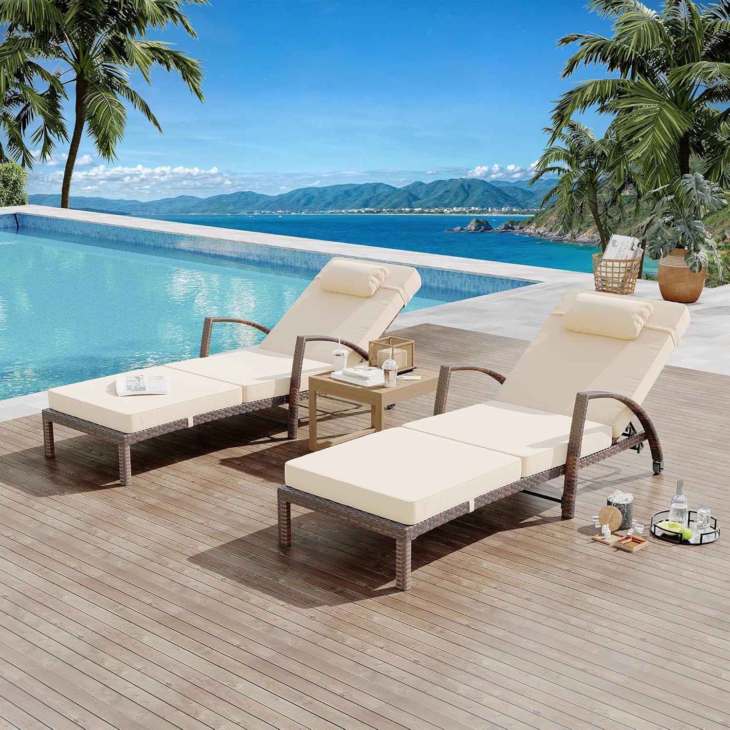 Outdoor Chaise Lounge Set of 2