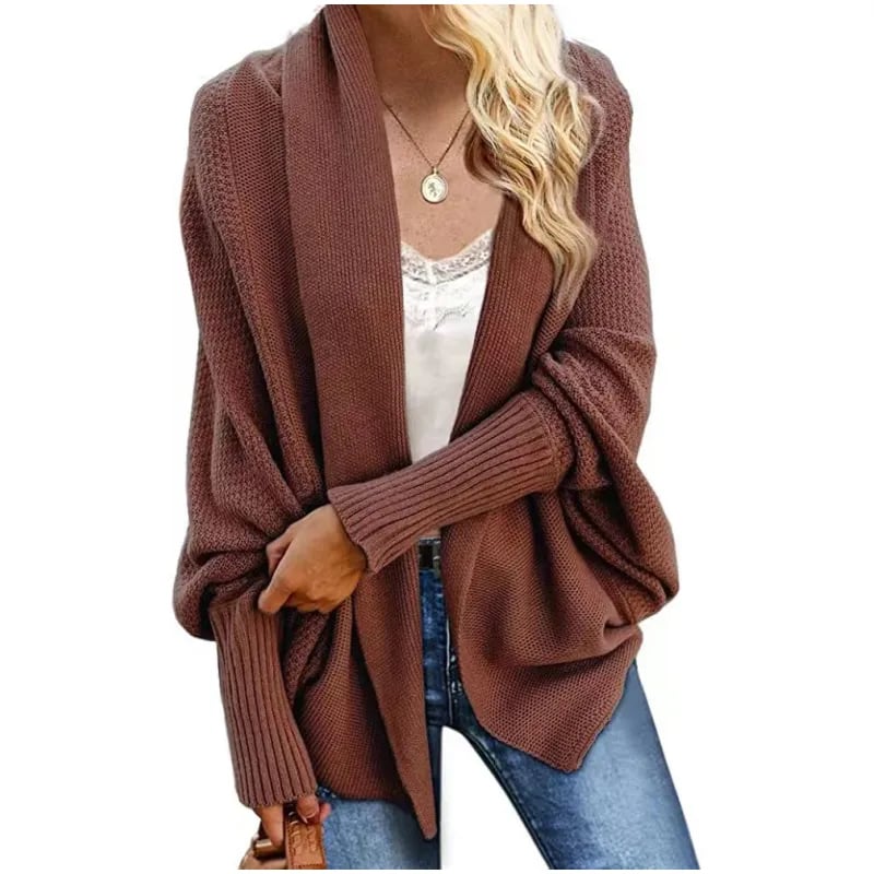 Women's Batwing Cable Knitted Slouchy Oversized Cardigan Sweater