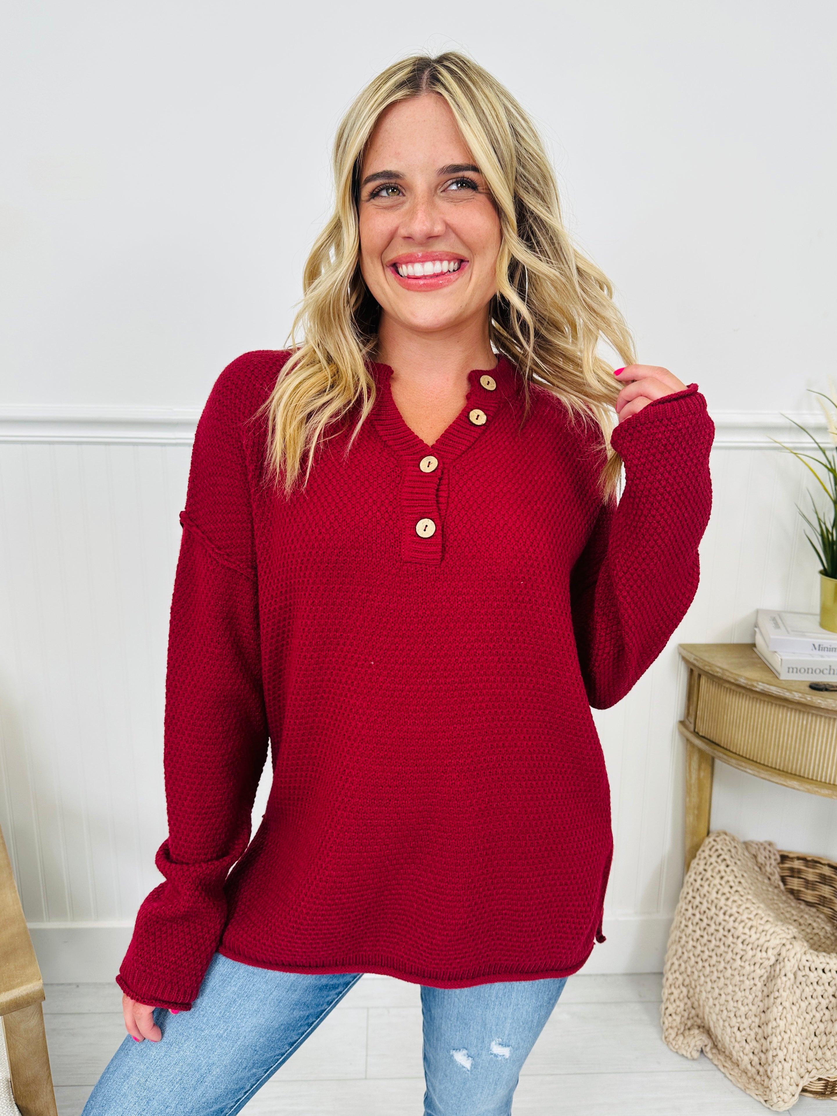 Reset Button Sweater In Multiple Colors