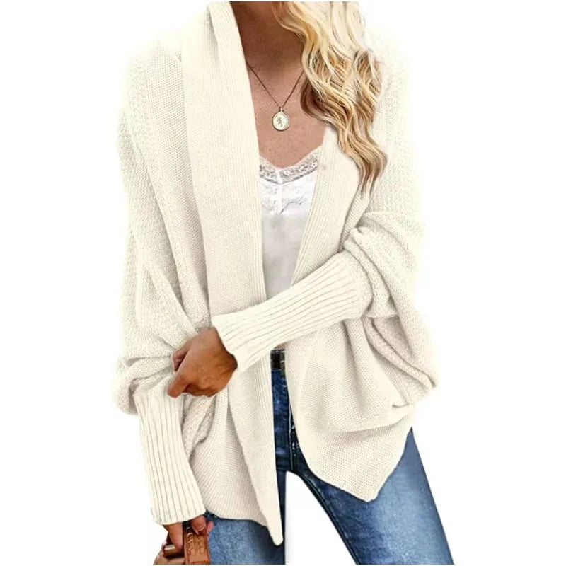 Women's Batwing Cable Knitted Slouchy Oversized Cardigan Sweater