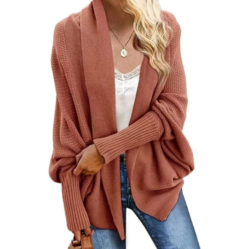 Women's Batwing Cable Knitted Slouchy Oversized Cardigan Sweater