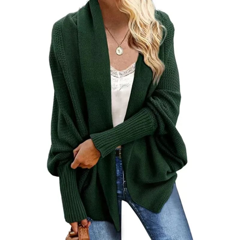 Women's Batwing Cable Knitted Slouchy Oversized Cardigan Sweater
