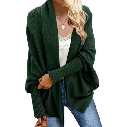 Women's Batwing Cable Knitted Slouchy Oversized Cardigan Sweater