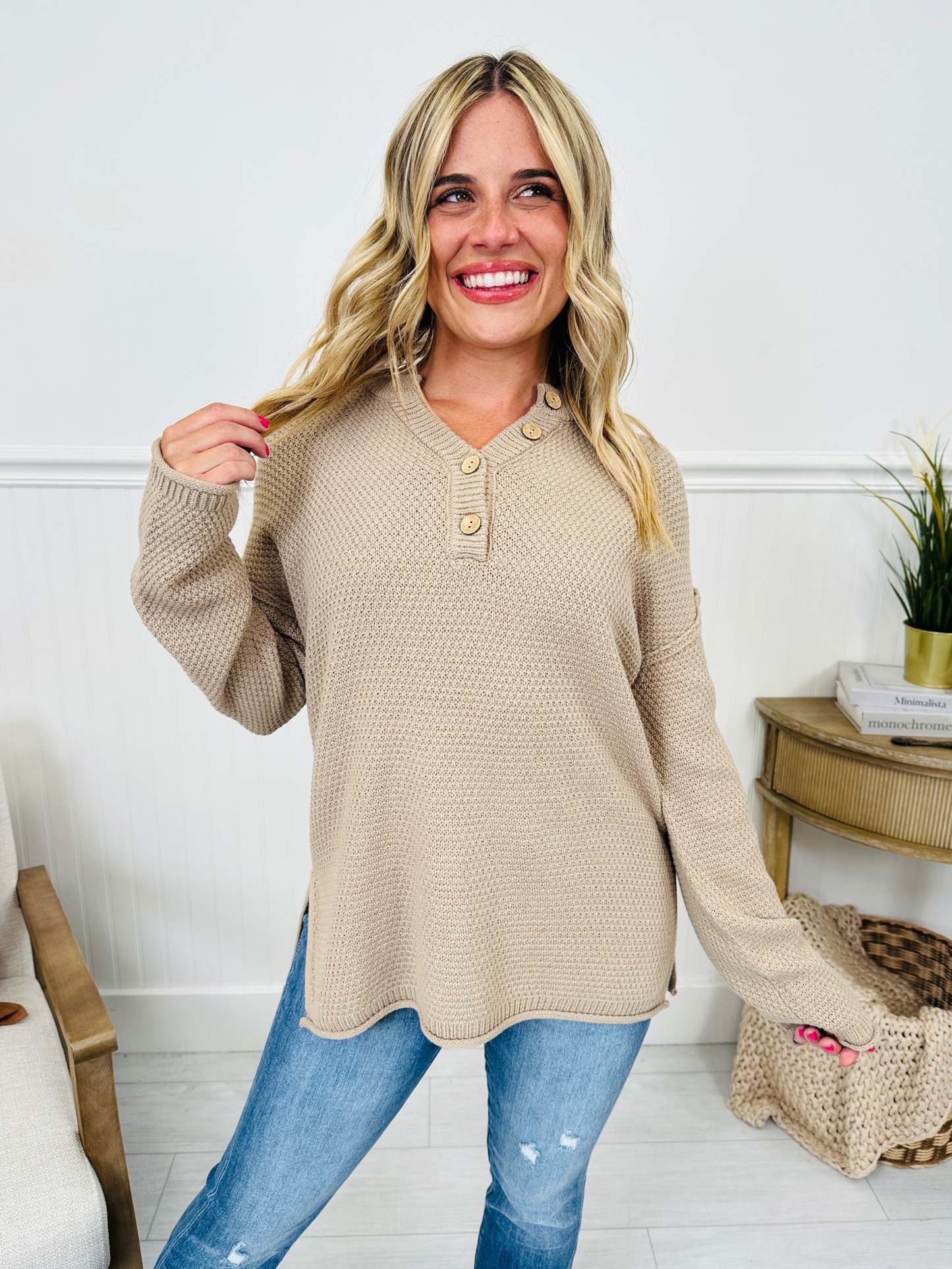 Reset Button Sweater In Multiple Colors