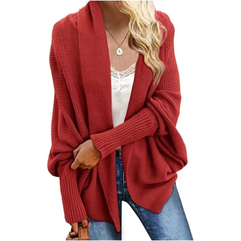 Women's Batwing Cable Knitted Slouchy Oversized Cardigan Sweater