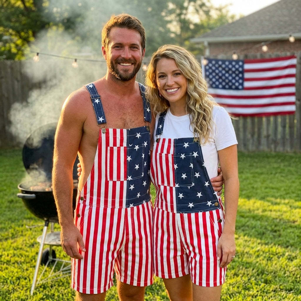 American Flag Overalls