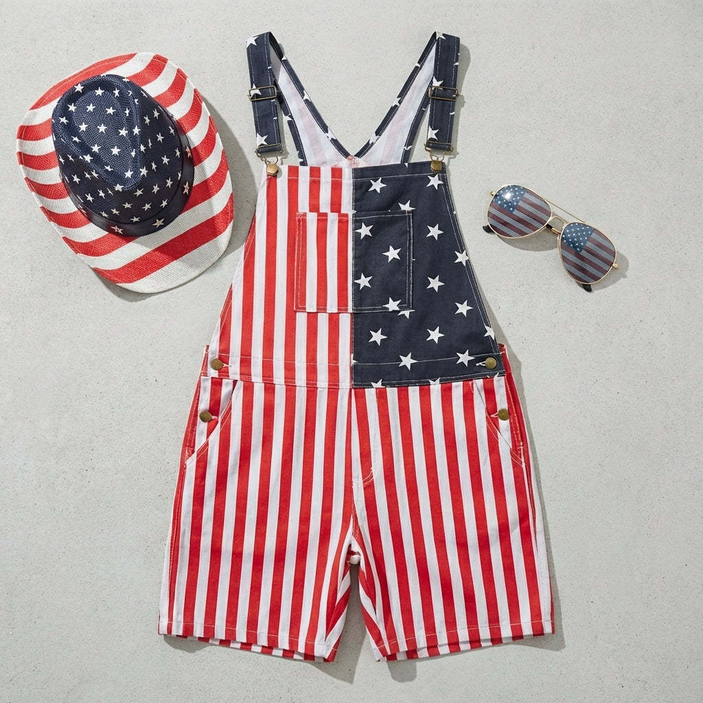 American Flag Overalls