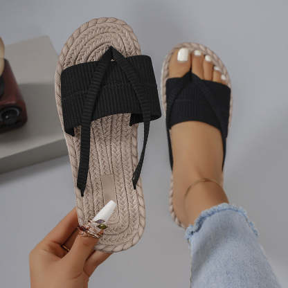 Woven Platform Criss-Cross Slide Sandals - Summer Comfort 👡✨