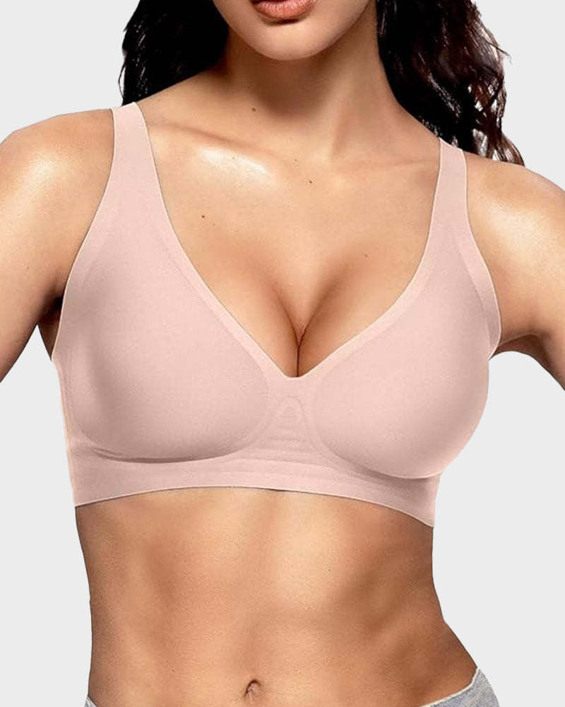 Seamless Deep V Push-Up Wireless Bra