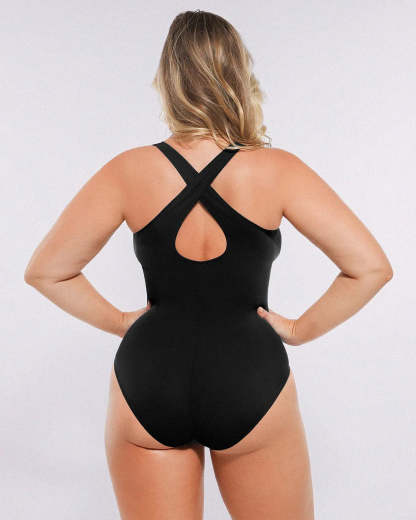 Smart Sculpt™ Ruched U-Wire Cut Out Shaping Swimsuit