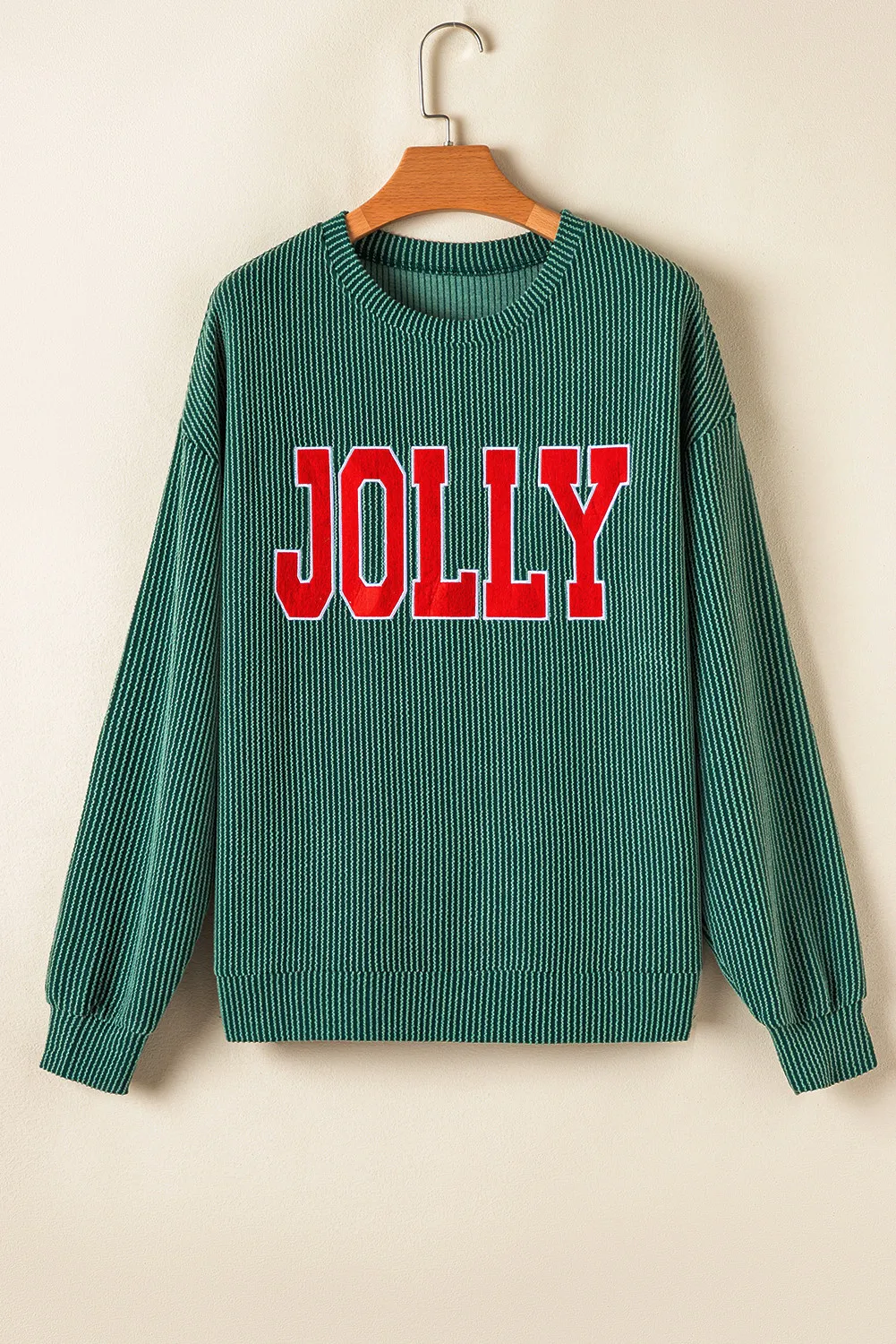 🎄2025 Cozy Christmas Homewear JOLLY Corded Long Sleeve Top and Pockets Pants Set