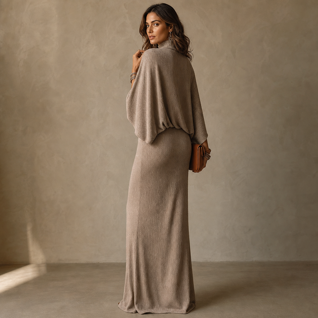 Batwing Sleeve Top And Long Skirt Set