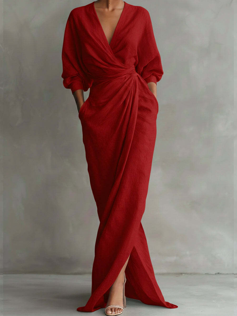 Women's Linen And Cotton Extra-long Dress
