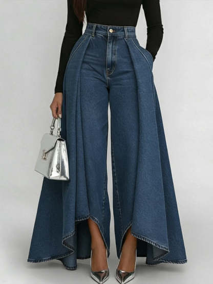 Women's High-Waisted Relaxed Wide-Leg Jeans – Effortless Everyday Comfort