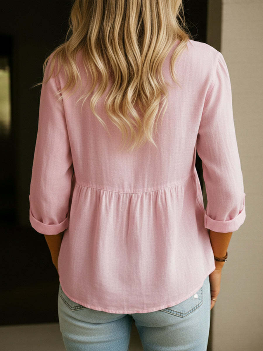 Women's Linen And Cotton Shirt
