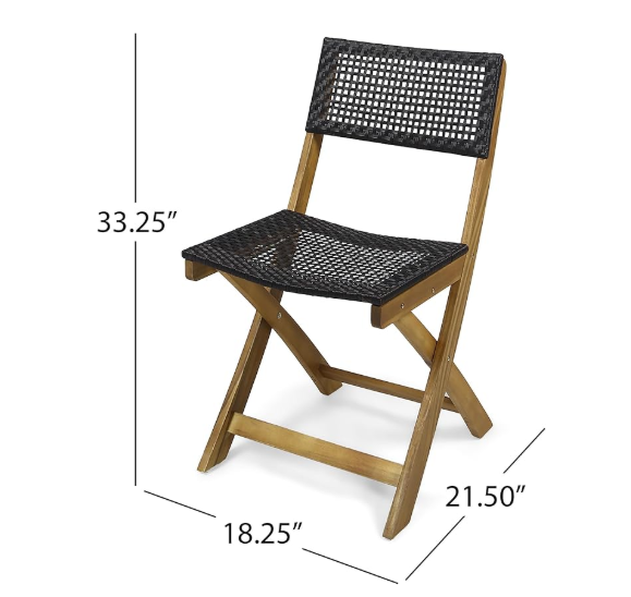 2 - Person Wood Patio Dining Set with Round Table