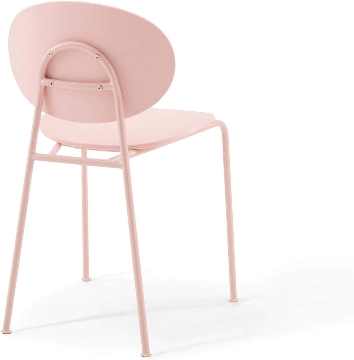 Modway Palette Modern Molded Plastic Accent Dining Chair in Pink - Set of 2 - Comes Fully Assembled
