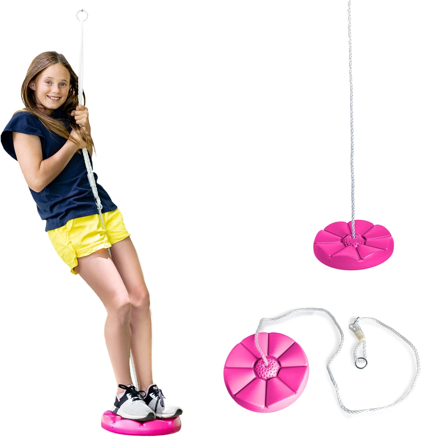 Heavy Duty Red Disc Tree Swing with Rope for Outdoor Play