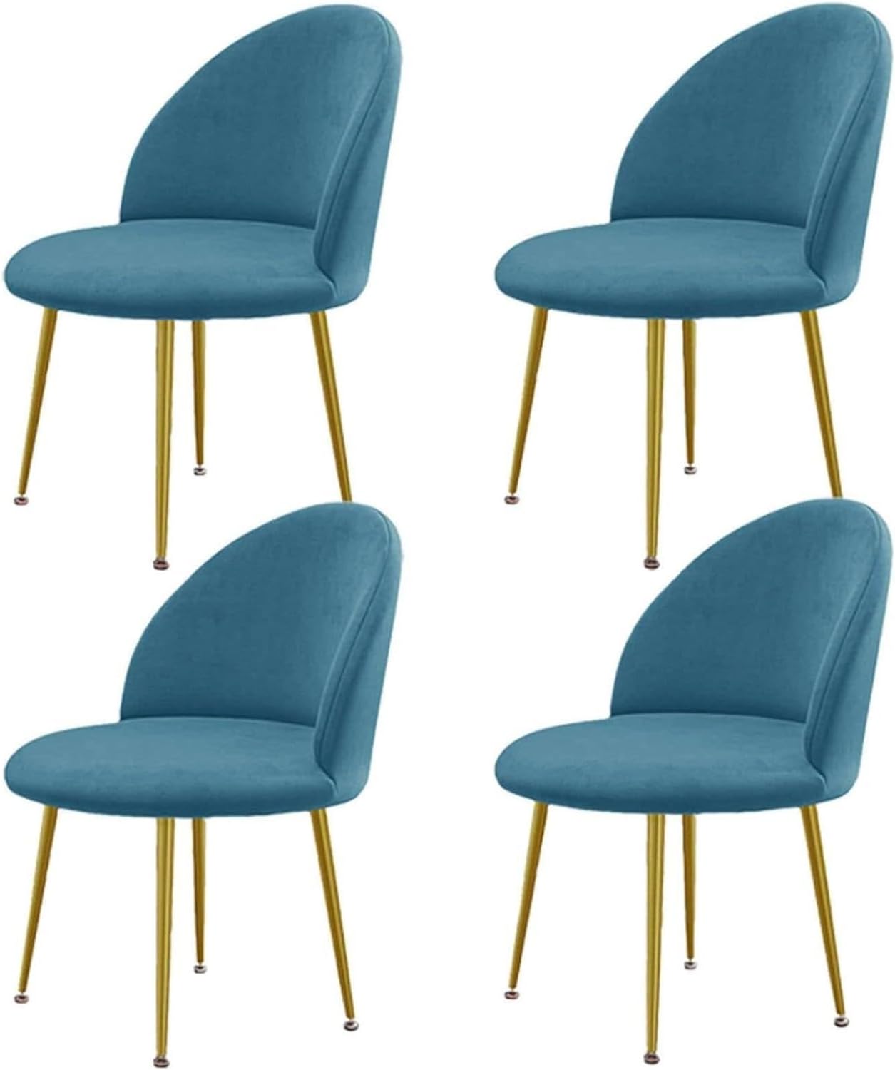 Luxury Velvet Curved Back Dining Chair Covers Super Soft Semicircle Back Chair Slipcovers Mid Century Modern Solid Color High Back Chair Protectors for Hotel Banquet(15,1PCS)