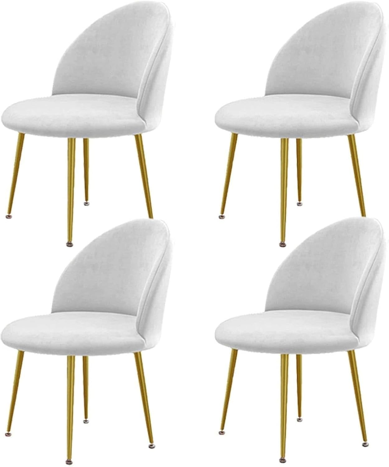 Luxury Velvet Curved Back Dining Chair Covers Super Soft Semicircle Back Chair Slipcovers Mid Century Modern Solid Color High Back Chair Protectors for Hotel Banquet(15,1PCS)