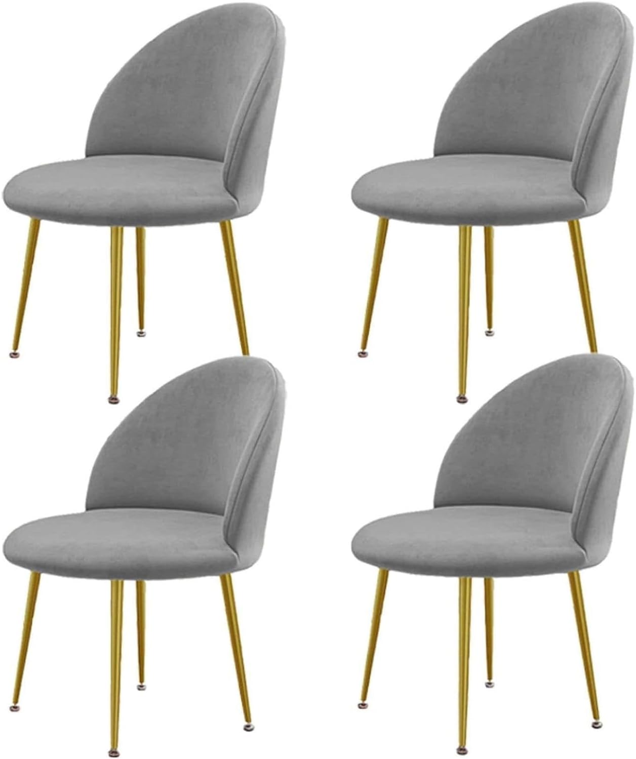 Luxury Velvet Curved Back Dining Chair Covers Super Soft Semicircle Back Chair Slipcovers Mid Century Modern Solid Color High Back Chair Protectors for Hotel Banquet(15,1PCS)