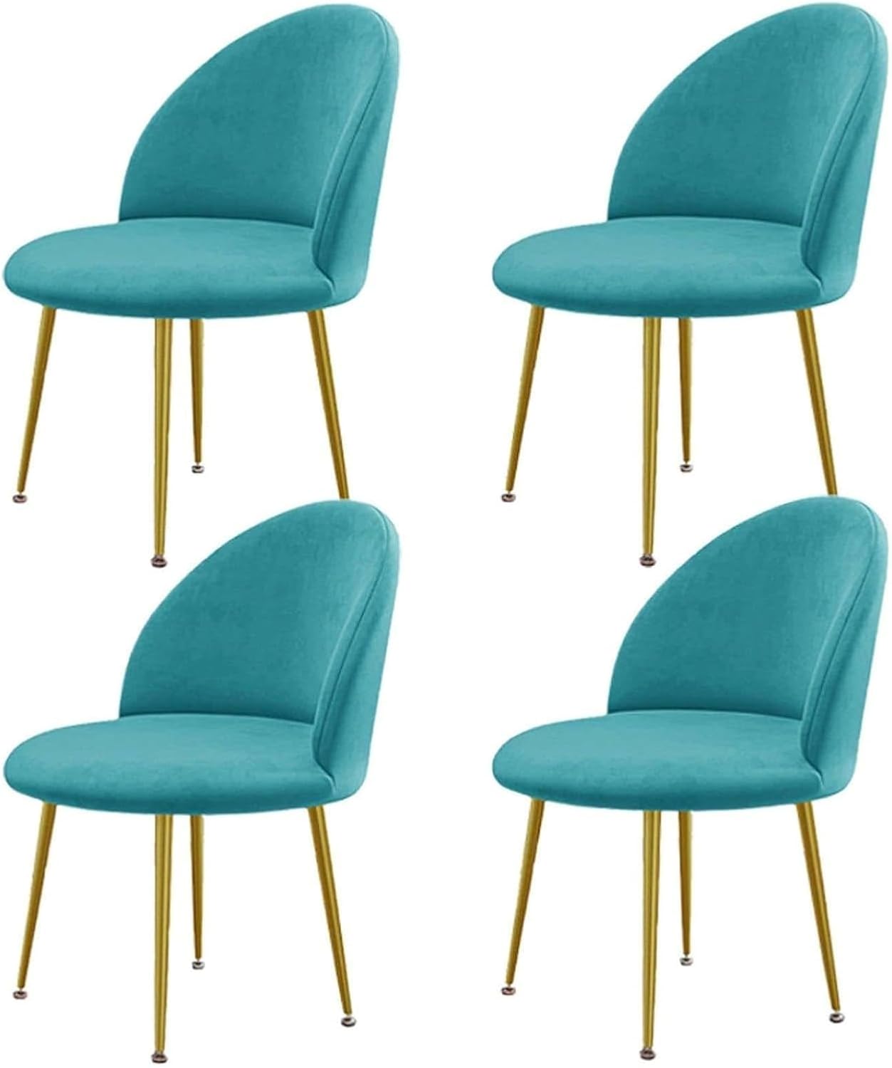 Luxury Velvet Curved Back Dining Chair Covers Super Soft Semicircle Back Chair Slipcovers Mid Century Modern Solid Color High Back Chair Protectors for Hotel Banquet(15,1PCS)