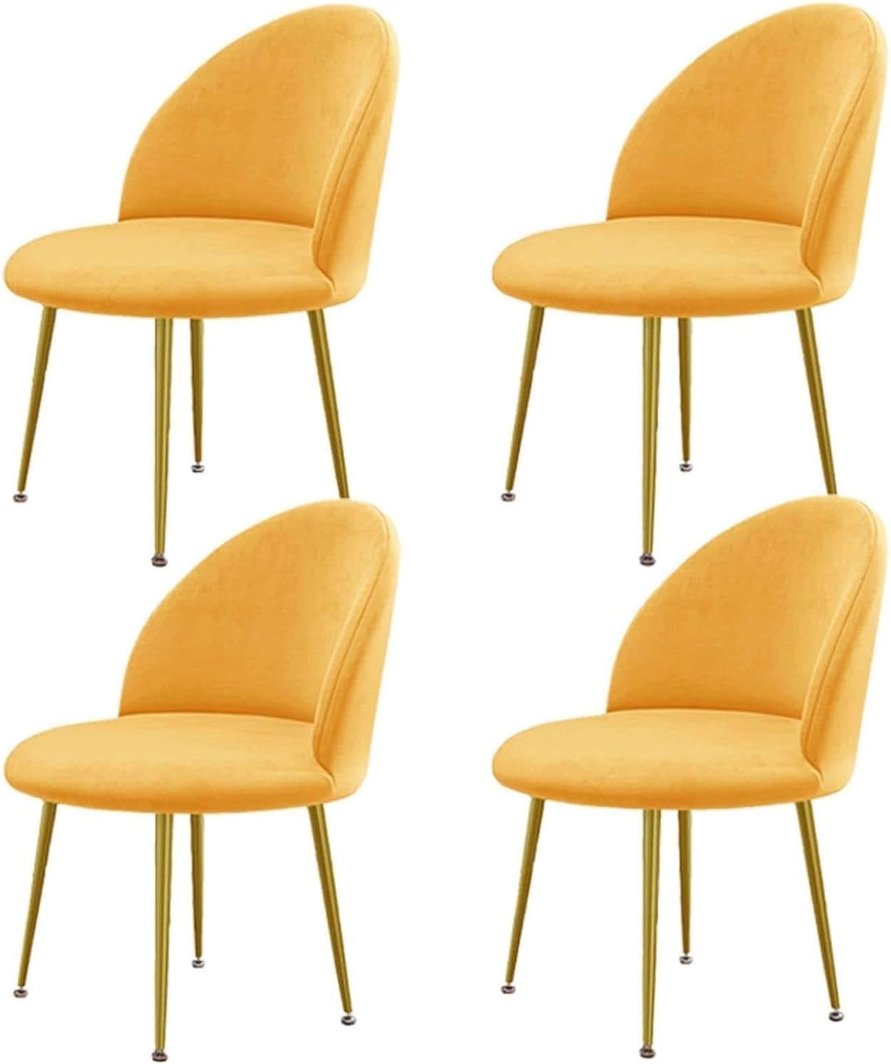 Luxury Velvet Curved Back Dining Chair Covers Super Soft Semicircle Back Chair Slipcovers Mid Century Modern Solid Color High Back Chair Protectors for Hotel Banquet(15,1PCS)