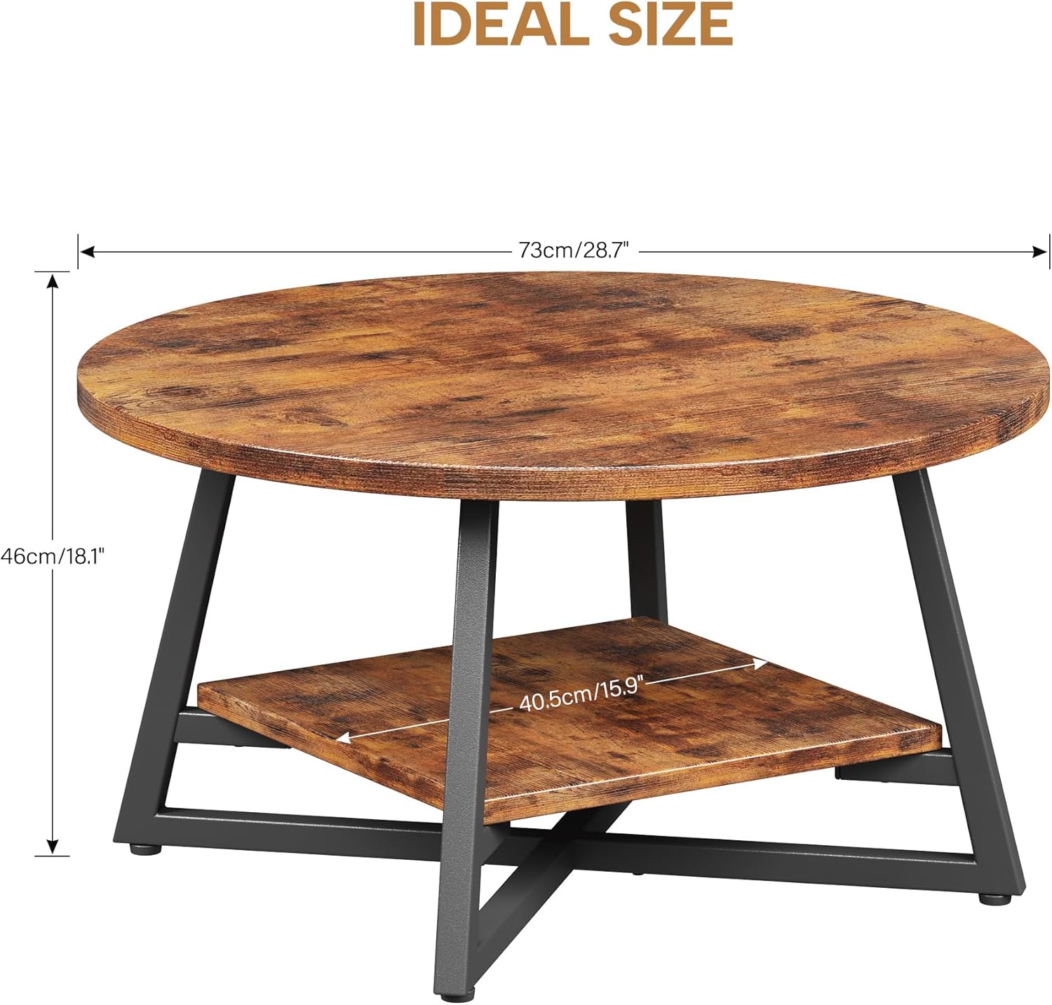 Small Circle Coffee Table with Storage