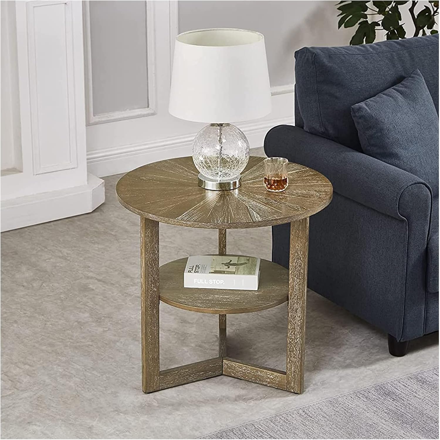 2-Tier Round End Table