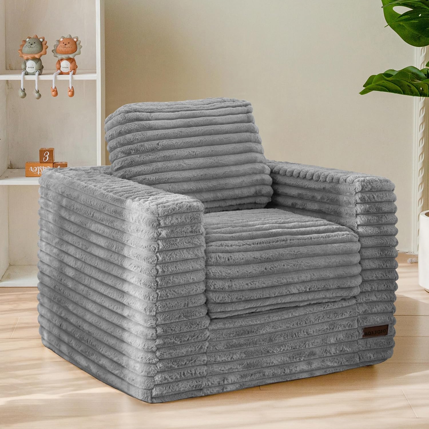Kids Bean Bag Chair, Comfy Faux Fur Bean Bag Sofa with Filler