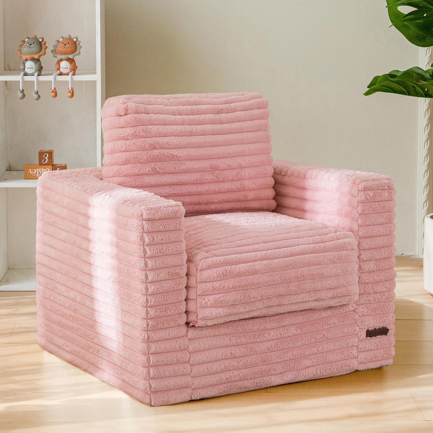 Kids Bean Bag Chair, Comfy Faux Fur Bean Bag Sofa with Filler