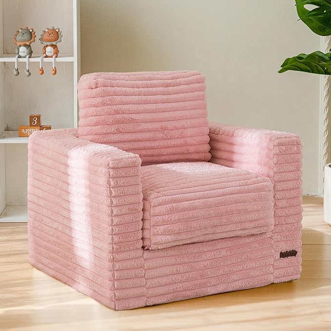 Kids Bean Bag Chair, Comfy Faux Fur Bean Bag Sofa with Filler