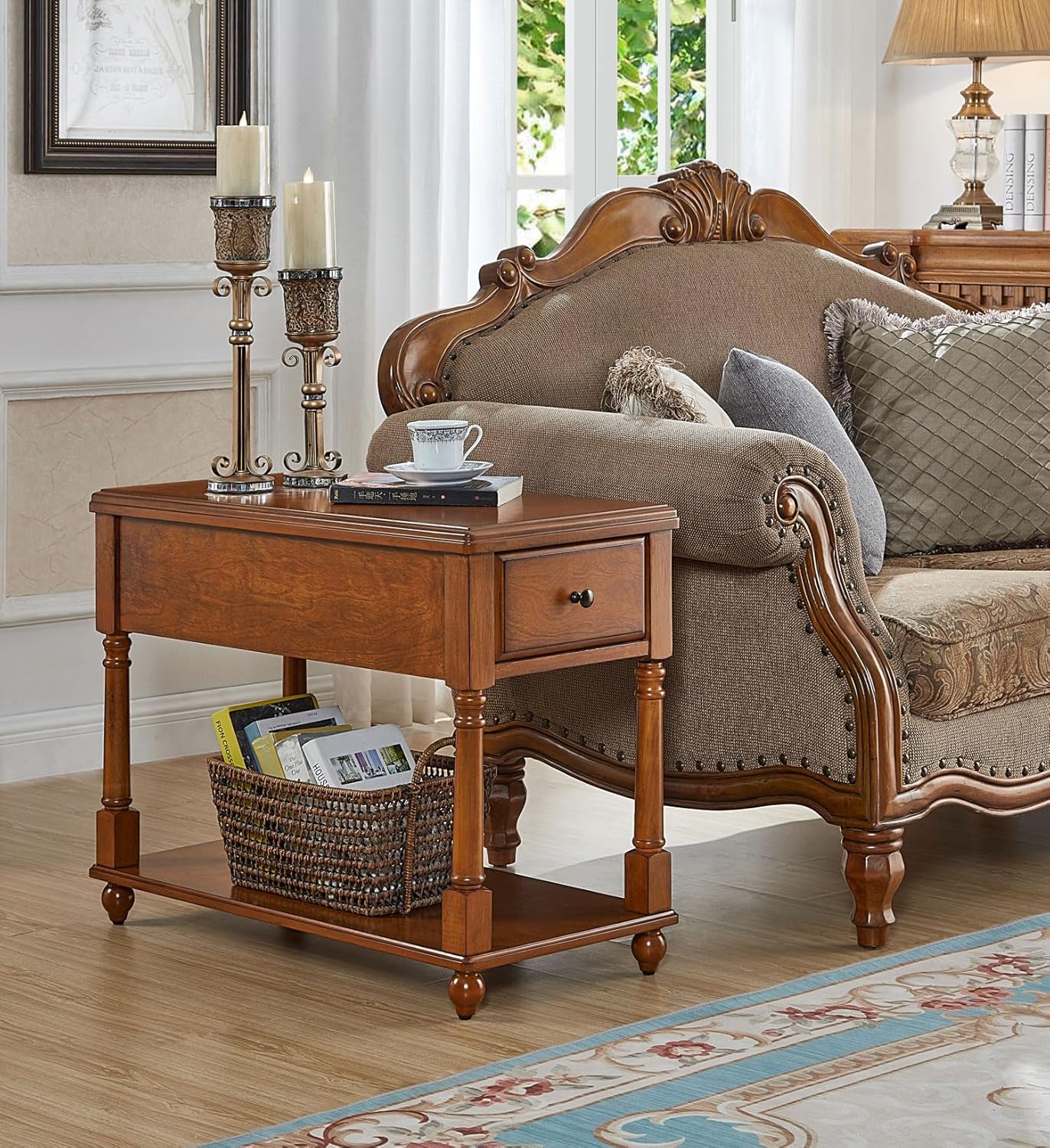 End Table with Drawer and Open Shelf