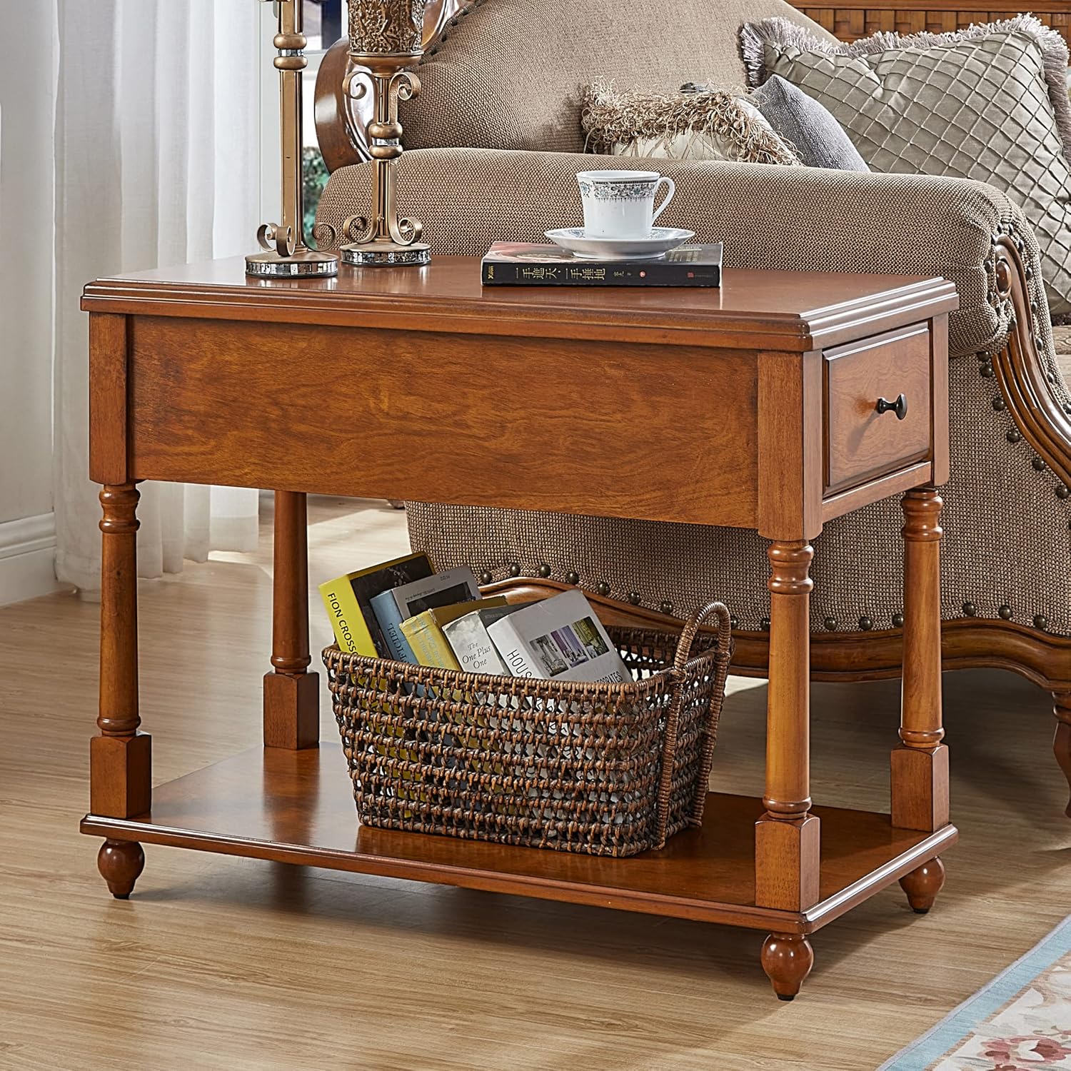 End Table with Drawer and Open Shelf