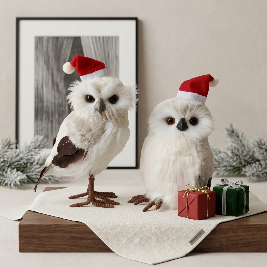 Handmade Realistic Magic Owl Plush | 9-Inch Eco-Friendly Faux Rabbit Fur Filling 