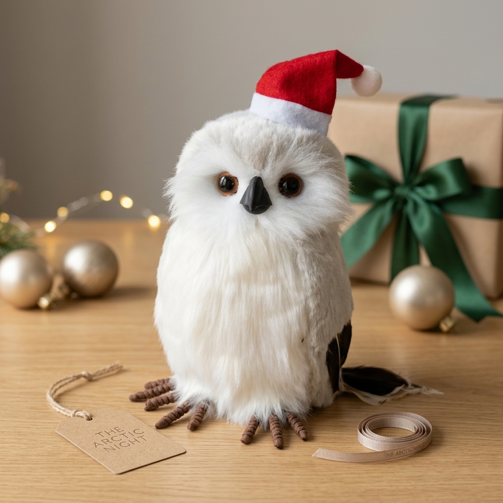 Handmade Realistic Magic Owl Plush | 9-Inch Eco-Friendly Faux Rabbit Fur Filling 