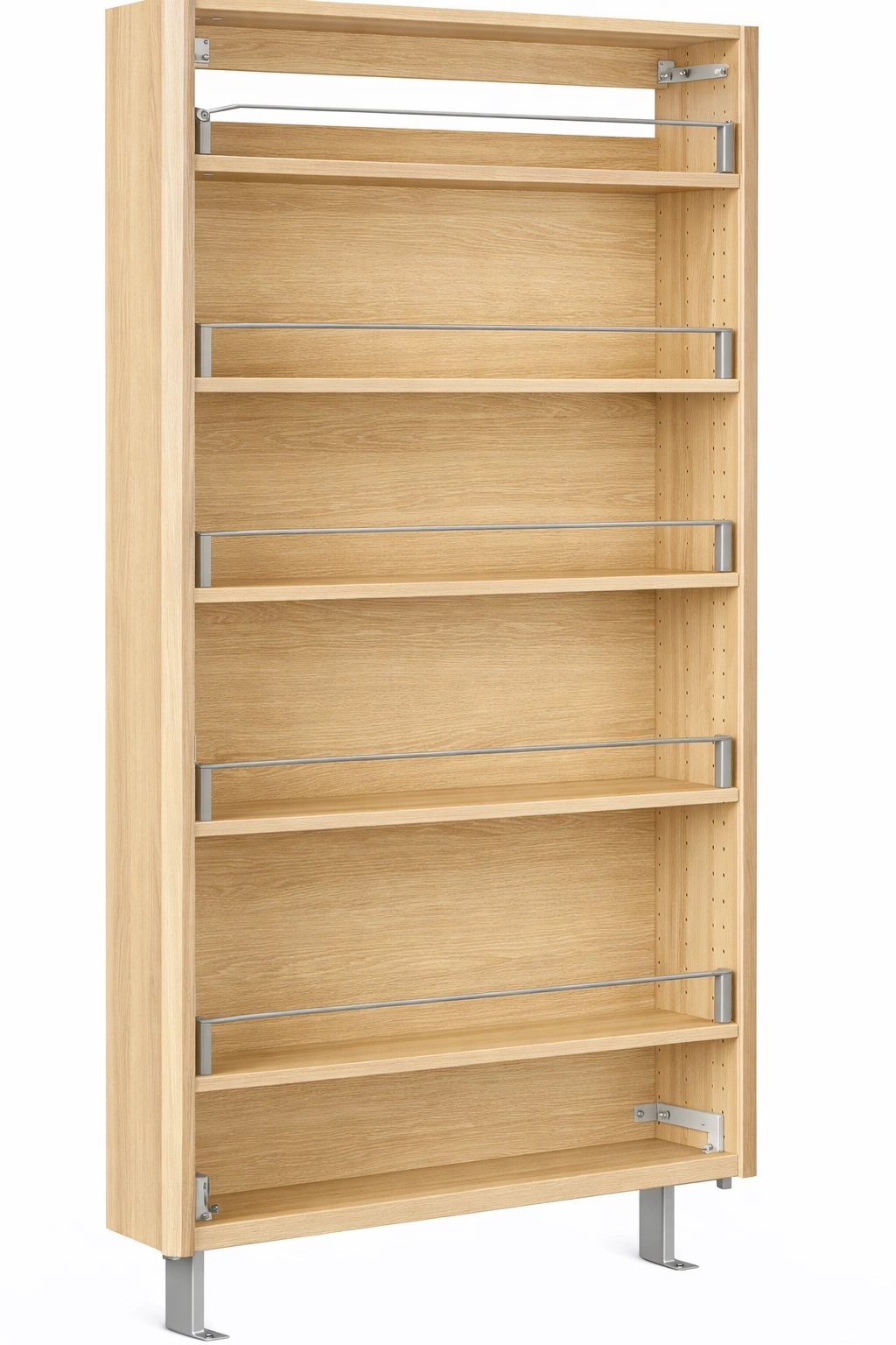 Etagere murale bois vertical barres metal rangement-Norvoro