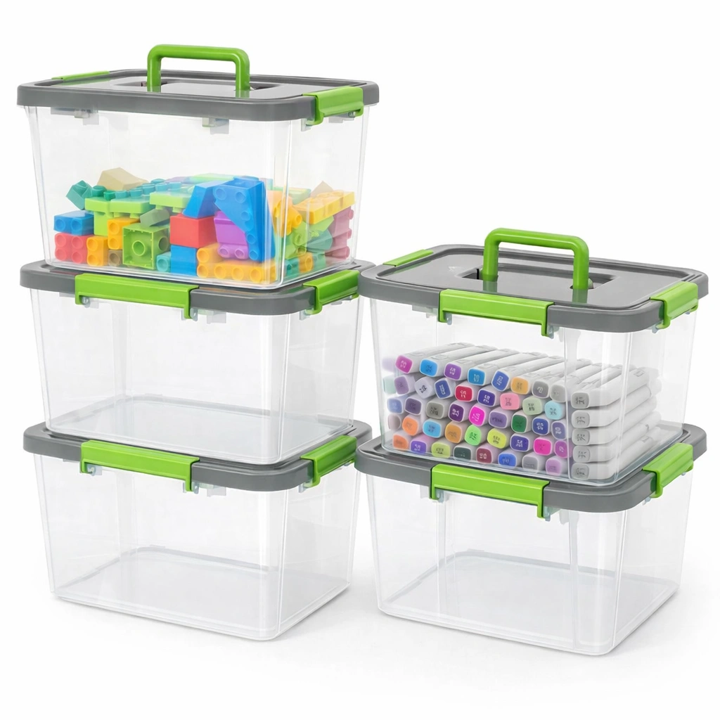 Boite rangement plastique couvercle clips empilable-Norvoro