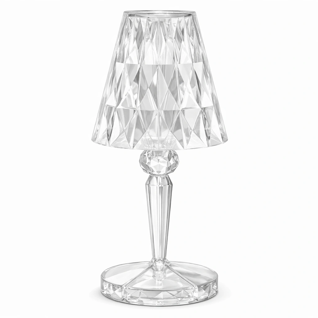 Lampe de table cristal transparent design facette-Lumvane
